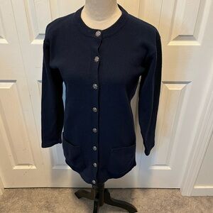 VINTAGE Laura Ashley size S 100% Lambswool cardigan